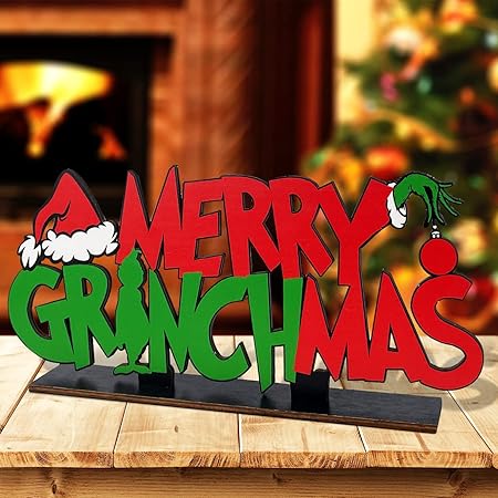 Merry Grinchmas Table Decoration Signs